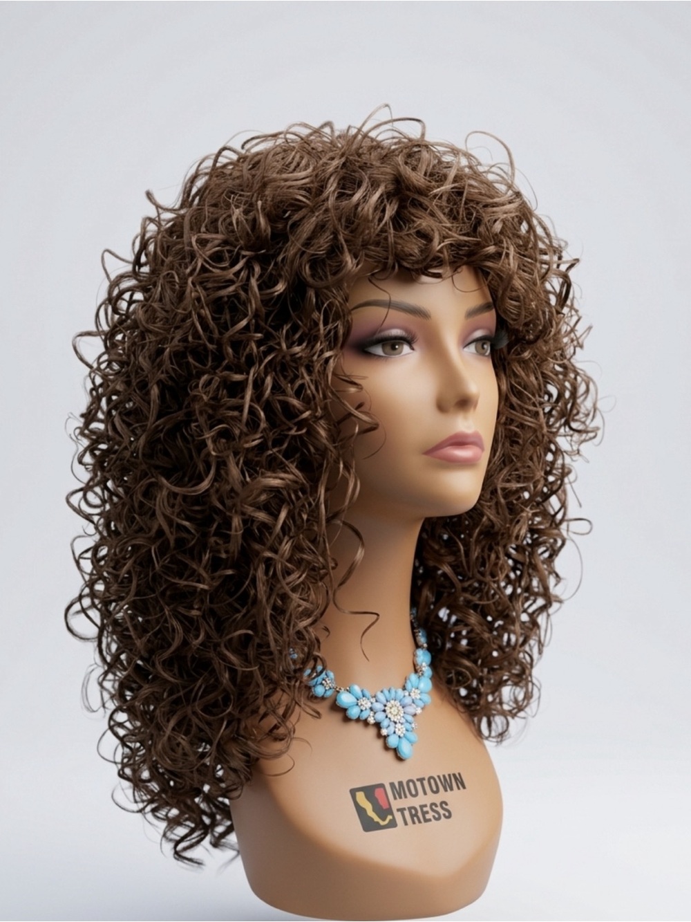 Curly Layered Wig - Medium Brown